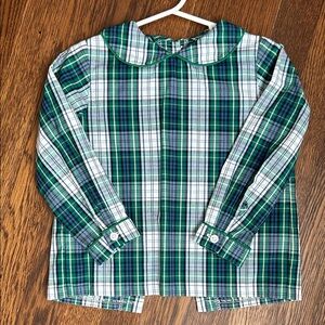Little English Peter Pan Long Sleeved Plaid  Shirt